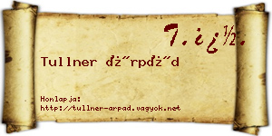 Tullner Árpád névjegykártya